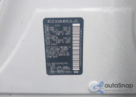 2024 Infiniti Qx80 Luxe Awd из США, поврежденный, VIN JN8AZ2AE0R9327687